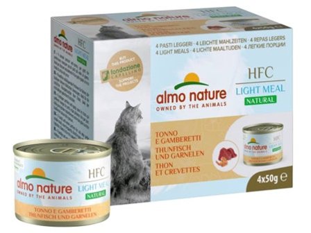 Almo Nature Natural Light Meal Cibo Umido Tonno E Gamberetti Per