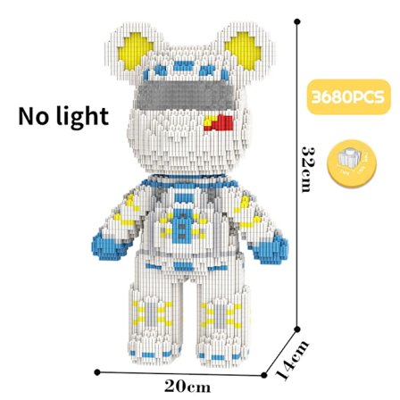 [LCS] Sarjakuvamainen Mini Rakkaus Väkivaltainen Karhu Bearbrick Värimalli Valolla Rakennuspalikat Mikro Timanttilohkot Lasten Lelut 