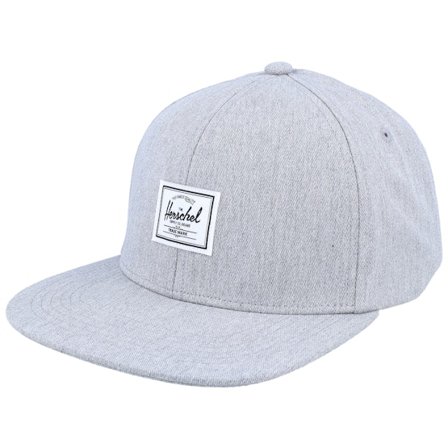 Herschel - Grå snapback Kasket - Whaler 6 Panel Cap Heather Light Grey Snapback @ Hatstore
