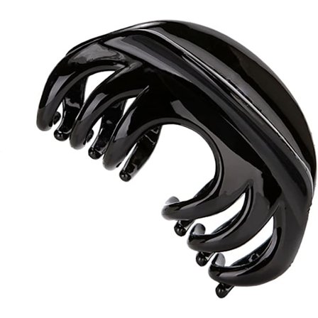 Gripper hårpynt (sort), skridsikkert greb Stor krystal plast