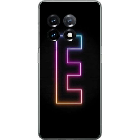 Kompatibel Mobilcover til OnePlus OnePlus 11 Minimalistisk neonbogstav E i lyse farver mod mørk baggrund i moderne og stilren design