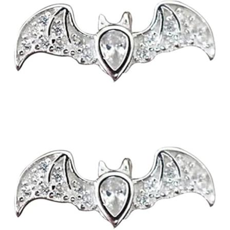Lepakorvakorut 1 pari Halloween Hopea Strass Lepakorvakorut Goottilainen Vampyyri Lepakko Nappakorvakorut Cosplay-asu Tarvikkeet