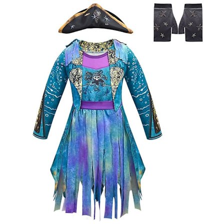 Girls Cosplay Descendants 3 Uma Kostyme Karneval Fancy Dress -a