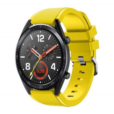 Huawei Watch GT 22mm mönstrat klockband av silikon - Gul