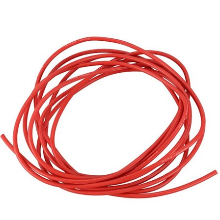 Silikonkabel Høy Temperatur Silikonlinje Rød 12 AWG 5Meter