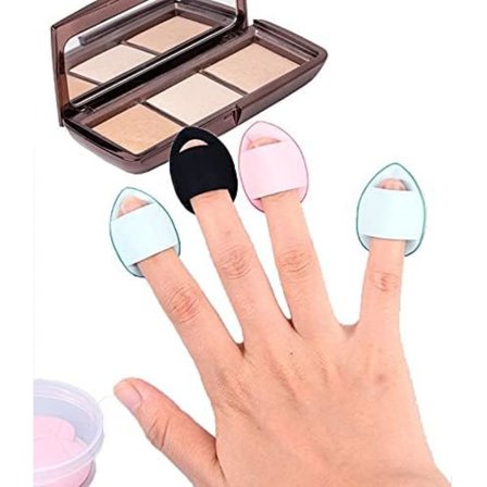 5 stk. Finger Powder Puff Band Håndtag Makeup Mini Powder Puff Foundation Svampe Mineral Powder Våd Tør Makeup Værktøj