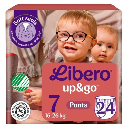 Libero Up&Go Bukseble Str. 7, 16-26 kg - 24 stk, Børn & Forældre, Bleer, Engangsbleer