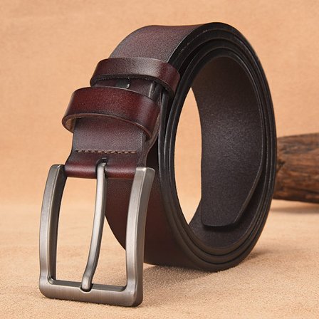 Ekte Lærbelte Herre Luksus Designerbelte Herre Ekte Lær Høykvalitetsbelte Brun 120cm