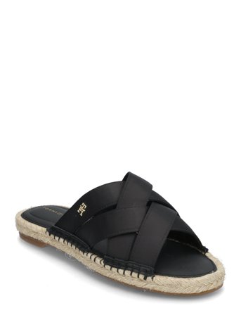 Tommy Hilfiger Satin Espadrille Mule - Black - 38