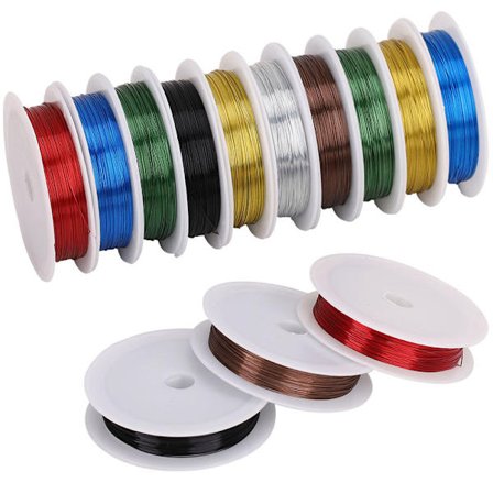 Smyckestråd, Metallisk Koppartråd 0,4 mm Blandade Färger Mjuk Koppar