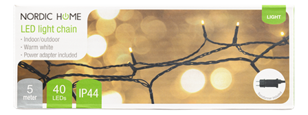 Nordic Home LED-lyslenke 230V Varmhvit