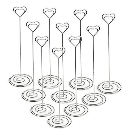 10 ställ fotohållare för platskort, namn bord nummer memo bildhållare stativ, kortpappersmenyklämma, för bröllopsfestdekoration