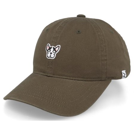 Wei - Verde unconstructed Cappellino - French Bulldog Olive Dad Cap @ Hatstore