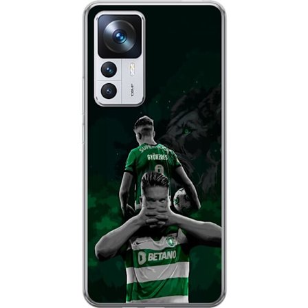 Yhteensopiva Puhelinkuori Xiaomi 12T Neonmotiivi, jossa teksti "Gaming is in my DNA" sinisenä ja punaisena tiiliseinällä, jossa loistava DNA-spiraali.