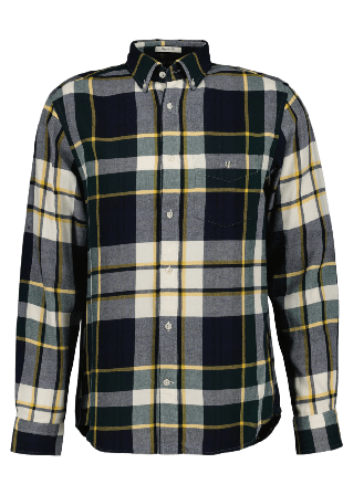GANT Regular fit Rutig flannelskjorta Skjortor Herr Grön M