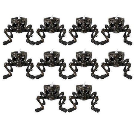 Halloween Skelett Handlampa, LED Elektronisk Ljusstake, Flamlös Ljusstake, Skräck Halloween Inredning B