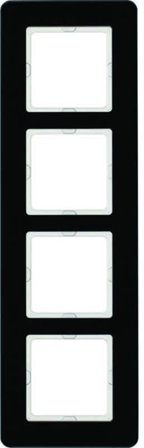 Hager 10146076 Peitekehys 4-paikkainen, Q.7, lasi Musta, Kytkimet & pistorasiat