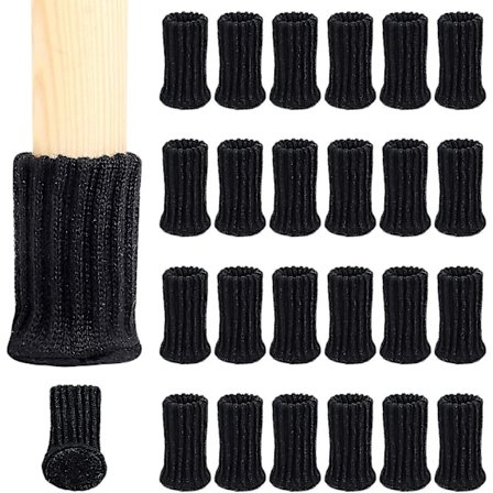 24 stk. Stolebensbeskyttere Strikkede møbelfødder Sokker Tykke bund Møbelsko