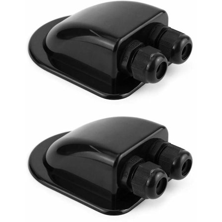 2 stk. taggennemføring til tag IP68 vandtæt solkabelforskruning vejrbestandig dobbelt kabelindføringsboks, campingvogn og båd ABS kabelgennemføring, 