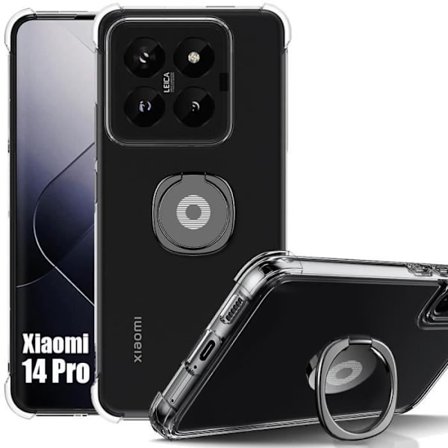 Beskyttelsesskal - Xiaomi - 14 Pro - Transparent - Blød - Indbygget støtte