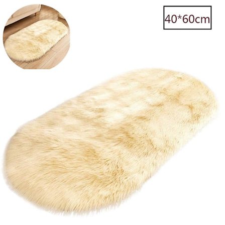 Faux Lammeskinns Saueskinns Teppe Faux Pels Dekorativ Pels Teppe Myk Faux Lammeskinns Lang Hår Pels Utseende Imitasjon Ull Seng Tepper Sofa Matte 