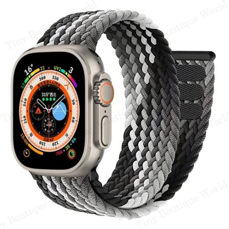 Flettet Solo Loop for Apple Watch Ultra-rem 49mm 45mm 41mm 44mm 40mm 42mm correa armbånd iWatch serie 9 7 SE 8 6 5 4 3 band SummerB Summer B 38 40 
