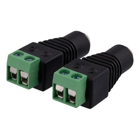 2-pin Terminal block to 5.5 DC, 2-Pack, Screw fix, 5.5 DC