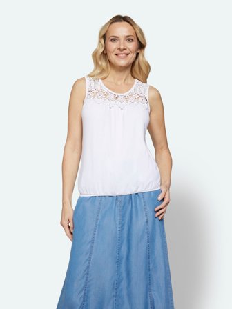 SIGNATURE - Top - Hvid - Blonde Detalje