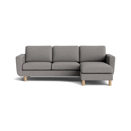 Haven chaiselong sofa, vendbar | smal chaiselong - Loop Grå - 260x150x86cm - Sofa, chaiselong - Vendbar, komfortabel & stilfuld stue sofa i høj 