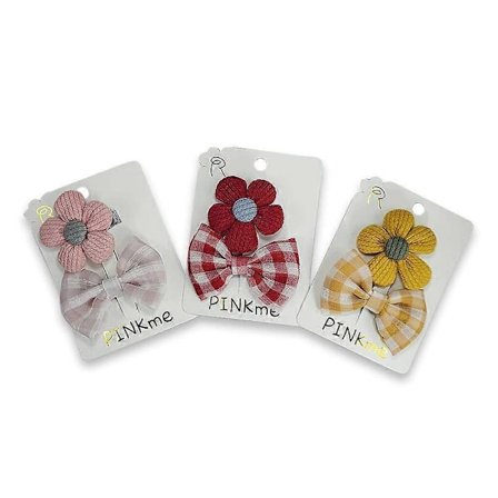 Hårklämma Tillbehör Set 3-pack Blomma Band Rosett Hårnål Sött Modeaccessoar för Bebisflickor Barn Småbarn