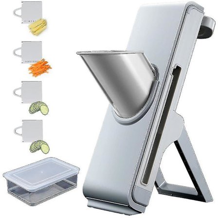 Mandolinskjærer for kjøkken og grønnsakshakker, justerbar tykkelse trygg julienne og skiver mat, grønnsakshakker for frukt/potet/agurk/løk/meg