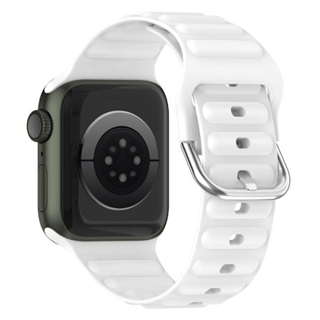 Apple Watch Series 8 (45mm) / Watch Ultra silikoninen aaltomuotoinen ranneke - Valkoinen