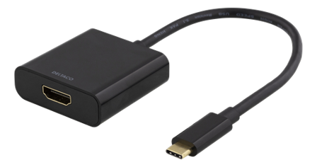 Deltaco USBC-HDMI8 - ekstern videoadapter - svart