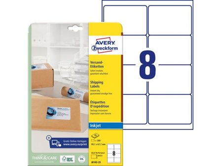 AVERY Etikett QuickDry 99,1x67,7 200/fp - Lyreco - Emballage och lagerutrustning - Etiketter och godsmärkning - Adressetiketter