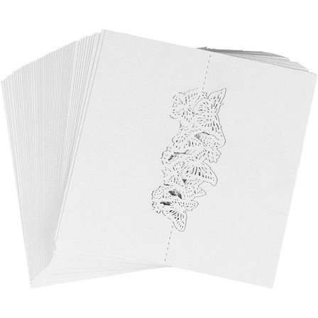 100 st bröllops-3D-fjärilshåliga platskort