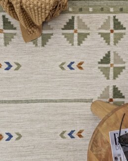 Ullmatta Röllakan Avesta Grön - 80x200 cm - KM Carpets