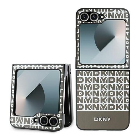 DKNY Toista kuvio Bottom Stripe Kotelo Samsung Galaxy Z Flip 6 - ruskea