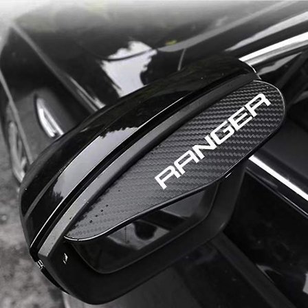 2x auton taustapeili sateen kulmakarvojen tarvikkeet Rain Shield Cover Hiilikuitu Takasivupeili Ford Rangerille