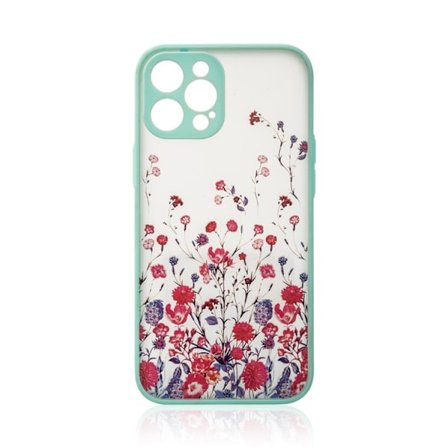 iPhone 12 Pro Skal Design Floral - Ljusblå