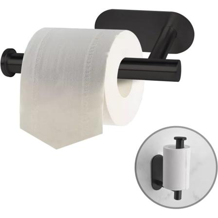 Selvklæbende toiletpapirholder - toiletpapirholder uden boring, vægmonteret i rustfrit stål til badeværelse