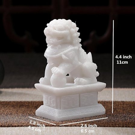 Foo Dogs Väktarlejon Statyer - Par av Fengshui Fu Hundar Figurin - Inflyttningsfest Grattis för att Avvärja Ond Energi-WELLNGS