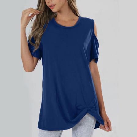 Kortärmade Kvinnor T-shirts Med Rund Hals
