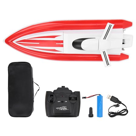 LSRC-B8 RC-vene, nopea kilpavene, jossa kaksoispotkuri ja pitkä akunkesto (punainen)