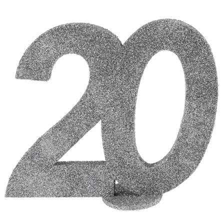Glitrende 20 År Dekoration Sølv