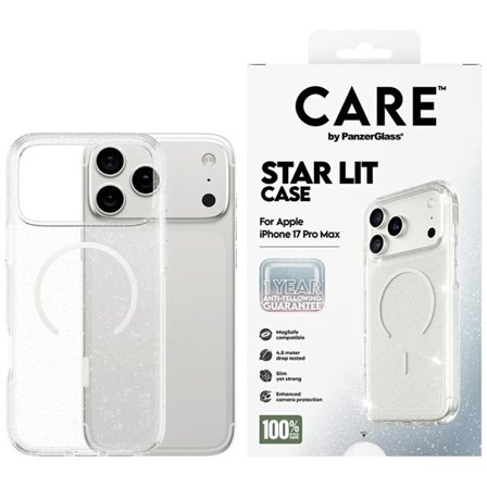 CARE by PanzerGlass Urban Explorer-etui med hvit MagSafe for iPhone 17 Pro Max - Klar glitter