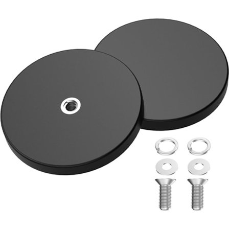 Stærk gummimagnet - skridsikker - 66 mm diameter - 17 kg sugekraft - M6 indvendigt gevind - egnet til LED-strips