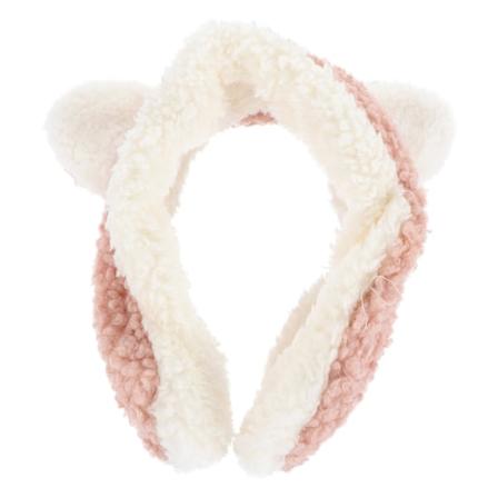 Bredskygget plysset pandebånd dekorative varme ørevarmere vinter ørebeskyttere (17X15CM, pink)