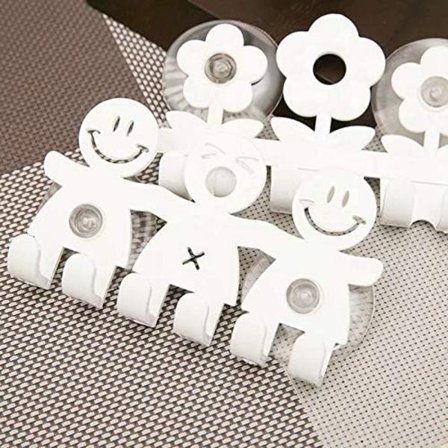 Robuste metallkroker for vanntett bad, veggmontert sugekopp, miljøvennlig plast, allsidig bruk