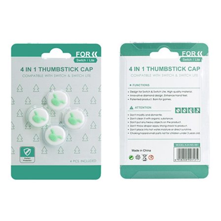 Kompatibel med Nintendo Switch Switch Lite Cartoon Silikon Knappar - Vit+Grön