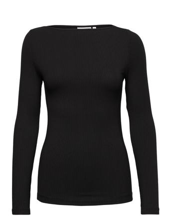 Modal Rib Razor Neck Jersey Top Black Calvin Klein